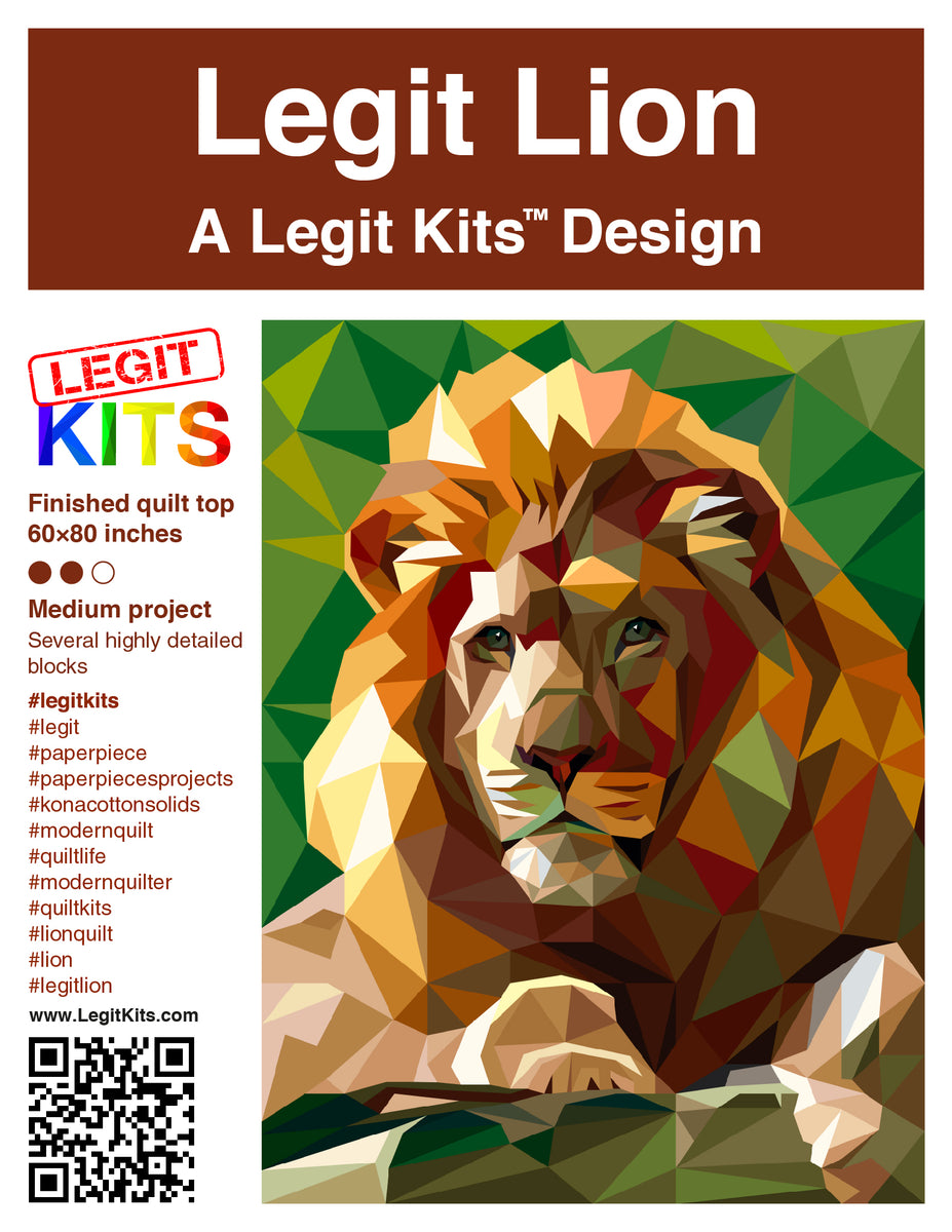 Legit Kit Lion Foundation Paper Pieced Pattern Whispers of the