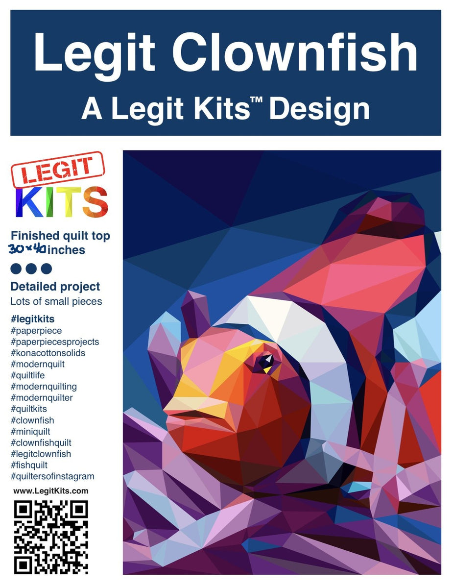 Legit Kits Clownfish Foundation Paper Pieced Pattern Whispers of
