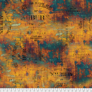 Grunge inspired cotton fabric with green and brown toning's by Tim Holtz PWTH134