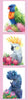 Tri panel with green orange yellow blue red rainbow lorikeet perched on orange green pink grevilleas gold white yellow cockatoo amongst pink green waratahs proud black white cockatoo atop pink green proteas surrounded by pink border  DV5906
