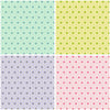 Flowers inside hexagon shape in shades of green lime purple pink with white Tula Pink Besties XLN PWTP220