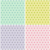 Flowers inside hexagon shape in shades of green lime purple pink with white Tula Pink Besties XLN PWTP220