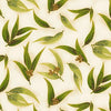 Gold etched Green toing gum leaves on Cream background TTP241001