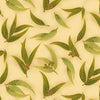 Gold etched Green toing gum leaves on Cream background TTP241001