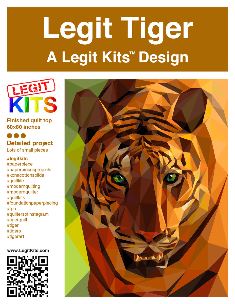 Legit Kit Tiger Foundation Paper Pieced Pattern Whispers of the