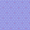 Small white red love hearts across bright purple backgrounds Tula Pink Besties XLN PWTP221