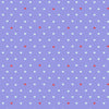 Small white red love hearts across bright purple backgrounds Tula Pink Besties XLN PWTP221