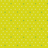Small white green love hearts across bright yellow background Tula Pink Besties XLN PWTP221