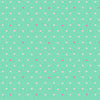 Small white pink love hearts across bright aqua background Tula Pink Besties XLN PWTP221
