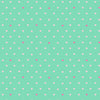 Small white pink love hearts across bright aqua background Tula Pink Besties XLN PWTP221