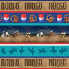 Rodeo striped collage barrel whip boots cowboy riding bull bronco brown white red blue turquoise – 1150/04