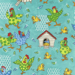 Animated chicken colouring Teal, Green, Yellow, Blue Feathers, House, Chicken Wire