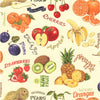 Cherries, Oranges, Bananas, Mandarins, Plums, Pineapple, Kiwi Fruit, Pears, Strawberries on a cream background 80760.103