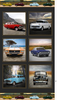 Holdens - Red EH Wagon, White FB Sedan, Blue FC Wagon, Orange HQ Front end, Blue HR Sedan, Black FJ Sedan in framed singular portraits with FJ stripe top and bottom Panel 1044A 