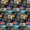 Snapshots of Australian red, green, grey, Big rigs, trucks, Semi trailers, prime movers, scenes of Australia showing sky, sunsets, rivers with capital lettering BIG RIGS amongst the pictures – 8024.38 