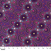 Bush Plum Trees depicted in Indigenous dot painting in colours of pruple, red, blue, black, white, yellow  BDUP