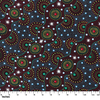 Bush Plum Trees depicted in Indigenous dot painting in colours of green, red, blue, black, white, yellow MST1008 BDUR