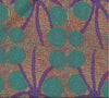 Fine brush stroke aqua green circles purple strokes aqua red mustard stripe large circles purple blue long leaves coming out of centre Aboriginal Bush Medicine Long Stripe Purp BMLP