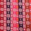 Indigenous dot painting in colours of red, orange, purple, white depicting Desert flowers DESR