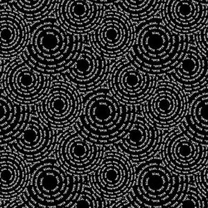 White writing of Blah Blah Blah creating broken line concentric circles overlapping each other on black background – DV5385 LOW VOLUME 2022