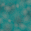 Mottled teal blue with etched white line flowers FE-511 MF1007