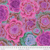 Featuring Cabbage like leaves tightly flourishing with Vibrant fluorescent colours of pink, red, purple, grey, rust brown, green Feb 2022 Kaffe Fassett Collective - PWPJ051.MAGENTA.1