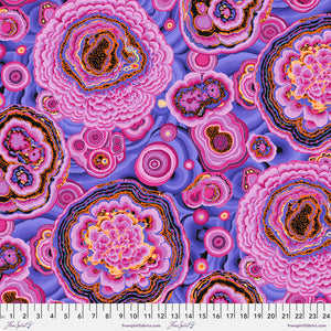 Moss’s, Mollusk,  with Vibrant fluorescent colours of pink, orange,red, purple, and a hint of aqua green - Feb 2022 Kaffe Fassett Collective - PWPJ106.MAGENTA