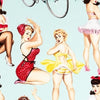 Ladies in Red, Yellow, Pink and Polka dots 8571C Mint colour background r