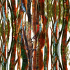 Bare Gum Tree in colors of red, blue, purple, orange, brown, green