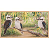DV3187 - Panel Trio of Kookaburra sitting in a flowering yellow gum tree Indigenous Native Australian Birds - Whispers of the Valley Fabric