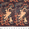 Goanna Lizard pictured in colour Brown, Tan and Cream, Brown, Black Green and Orange background MGB - Whispers of the Valley Fabrics