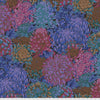 Kaffe Fassett Philip Jacob Freespirit Fabric flowers in colours of green orange blue pink grey brown PWJP107-Dark