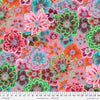 Fluorescent Hellabore flowers of green Pink red white teal brown orange yellow gold printed on fabric    PWPJ118.PINK