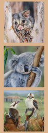 Panel - DV3175 Possum, Koala, Kookaburra Indigenous Native Australian Animals Whispers of the Valley Fabrics