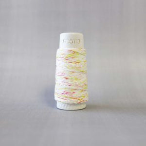thread on cone for use with Sashiko stitching in a variegated cream, yellow pink colour - LC89.103