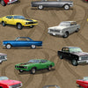 Vintage strongly coloured realistic yellow blue green red black silver falcons tyre tracks gravel grey background  1043X