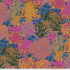Kaffe Fassett Philip Jacob Freespirit Fabric flowers in colours of green orange blue pink grey brown PWJP107-Hot
